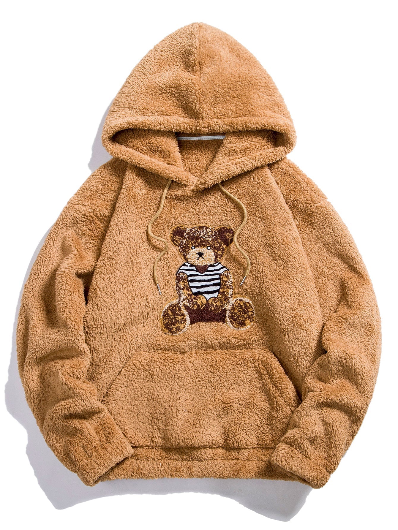 VARENO Kapuzenpullover mit Bärenstickerei
