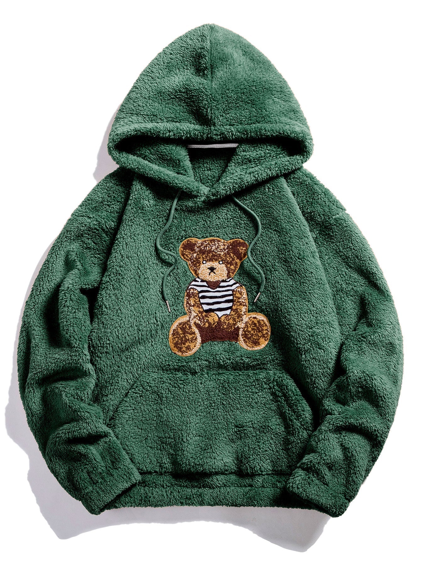 VARENO Kapuzenpullover mit Bärenstickerei