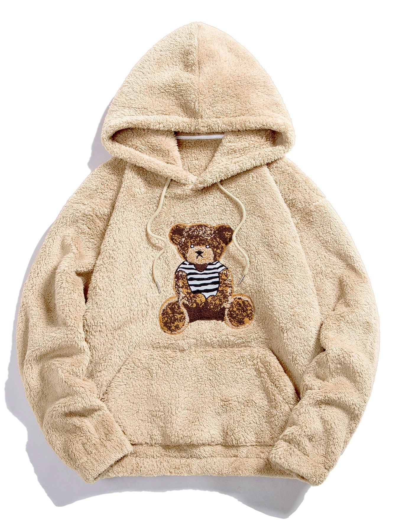 VARENO Kapuzenpullover mit Bärenstickerei
