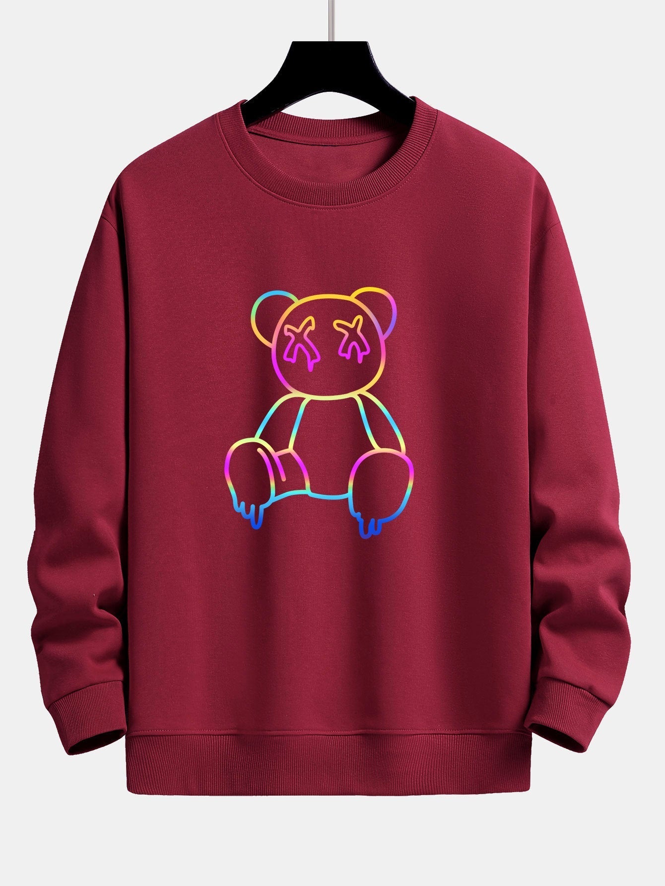 VARENO Sweatshirt mit Farbverlauf und Bärenmotiv