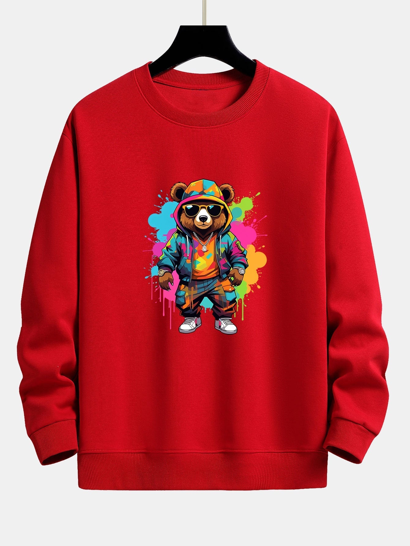 VARENO Sweatshirt mit Splash-Bear-Print