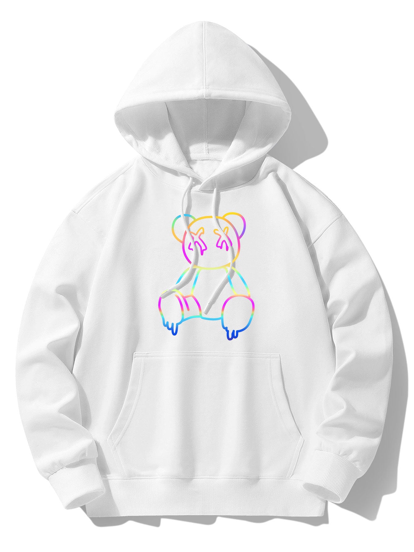 VARENO Hoodie mit Farbverlauf und Bärenmotiv