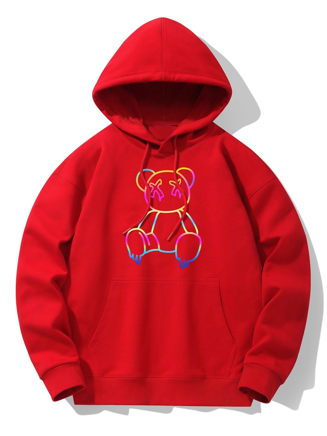 VARENO Hoodie mit Farbverlauf und Bärenmotiv