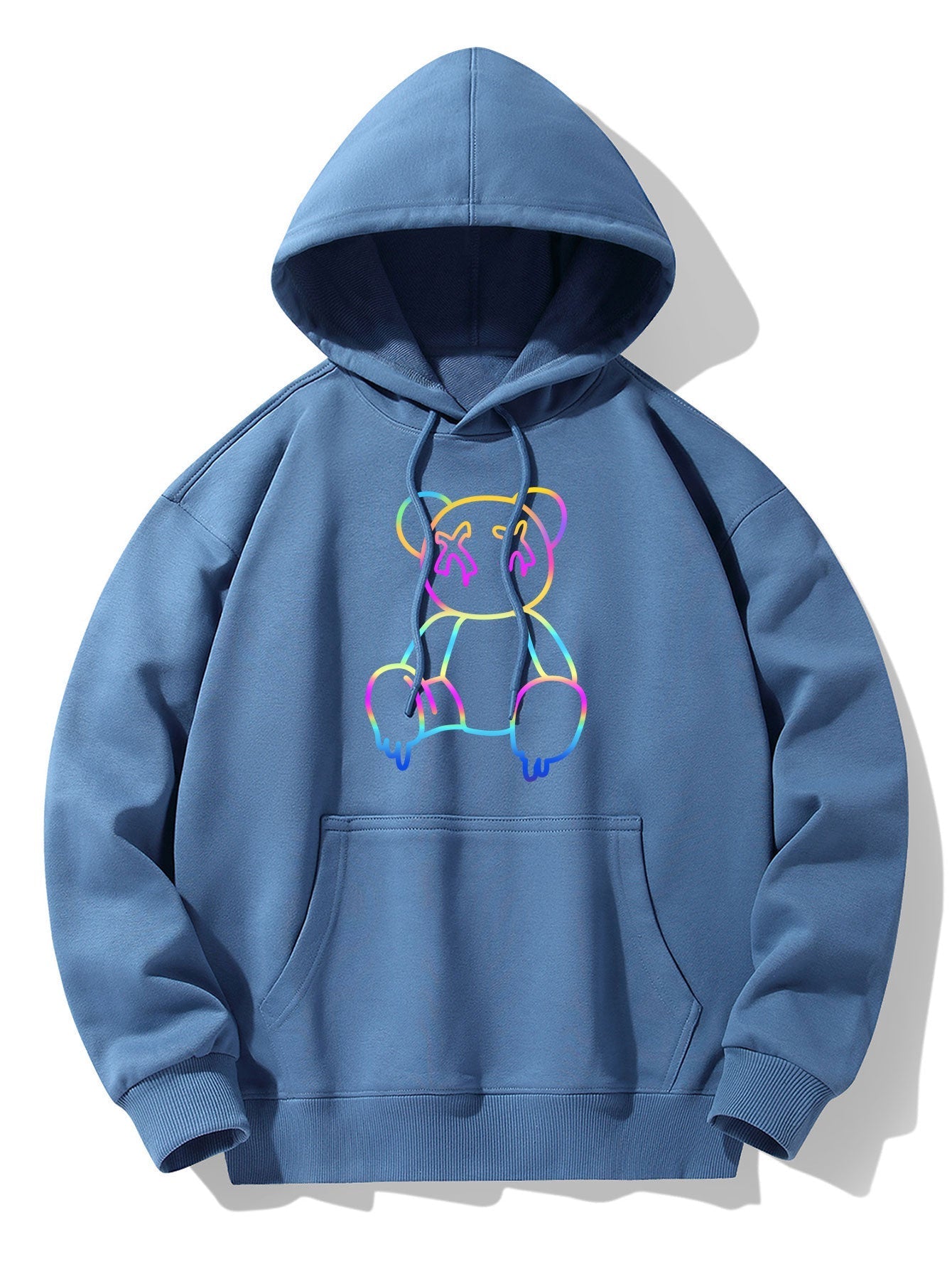 VARENO Hoodie mit Farbverlauf und Bärenmotiv
