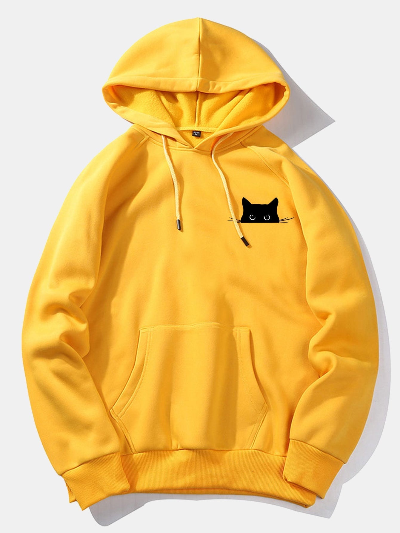 VARENO Kapuzenpullover mit schwarzem Katzen-Print