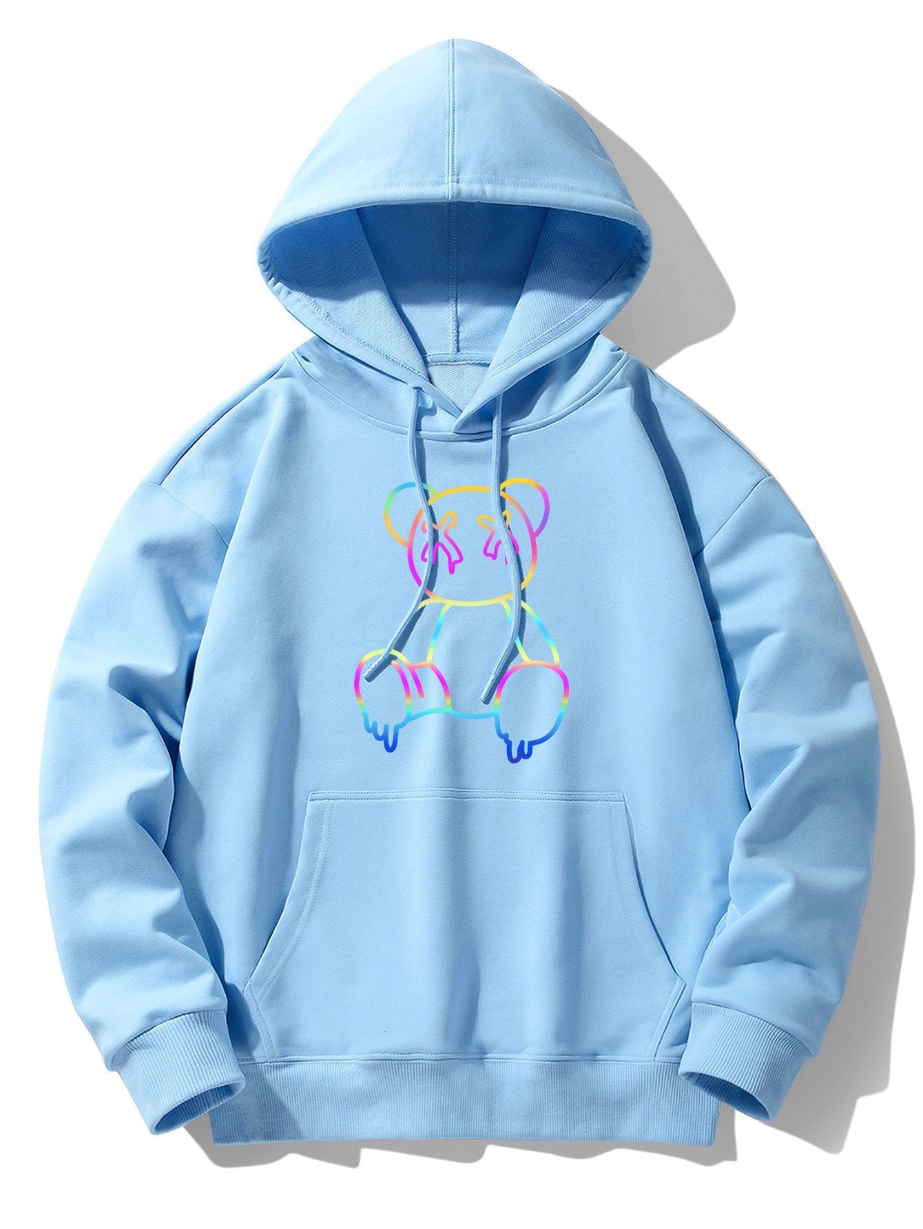 VARENO Hoodie mit Farbverlauf und Bärenmotiv