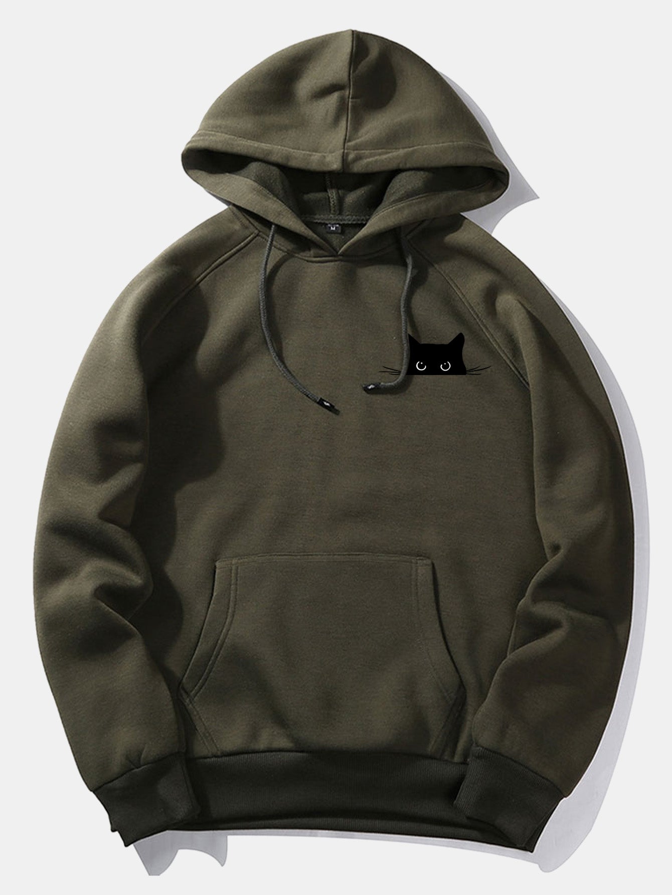 VARENO Kapuzenpullover mit schwarzem Katzen-Print