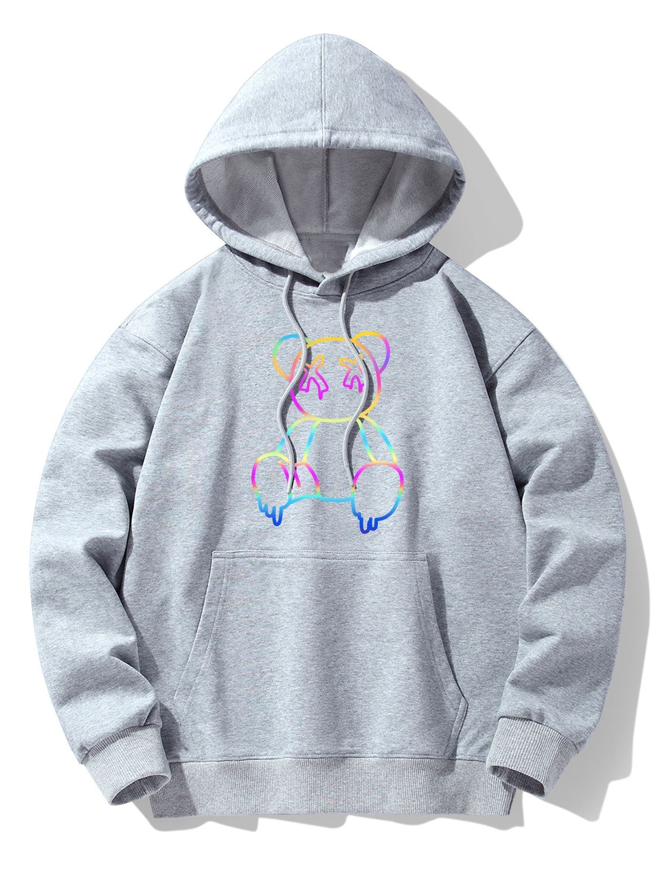 VARENO Hoodie mit Farbverlauf und Bärenmotiv