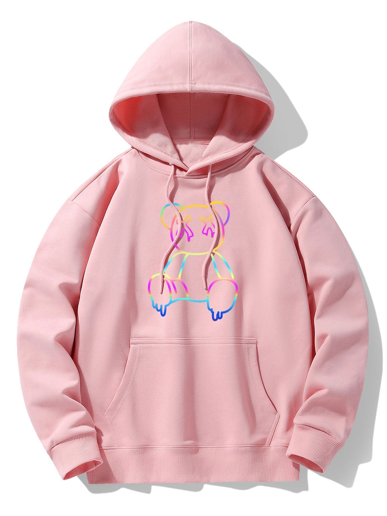 VARENO Hoodie mit Farbverlauf und Bärenmotiv