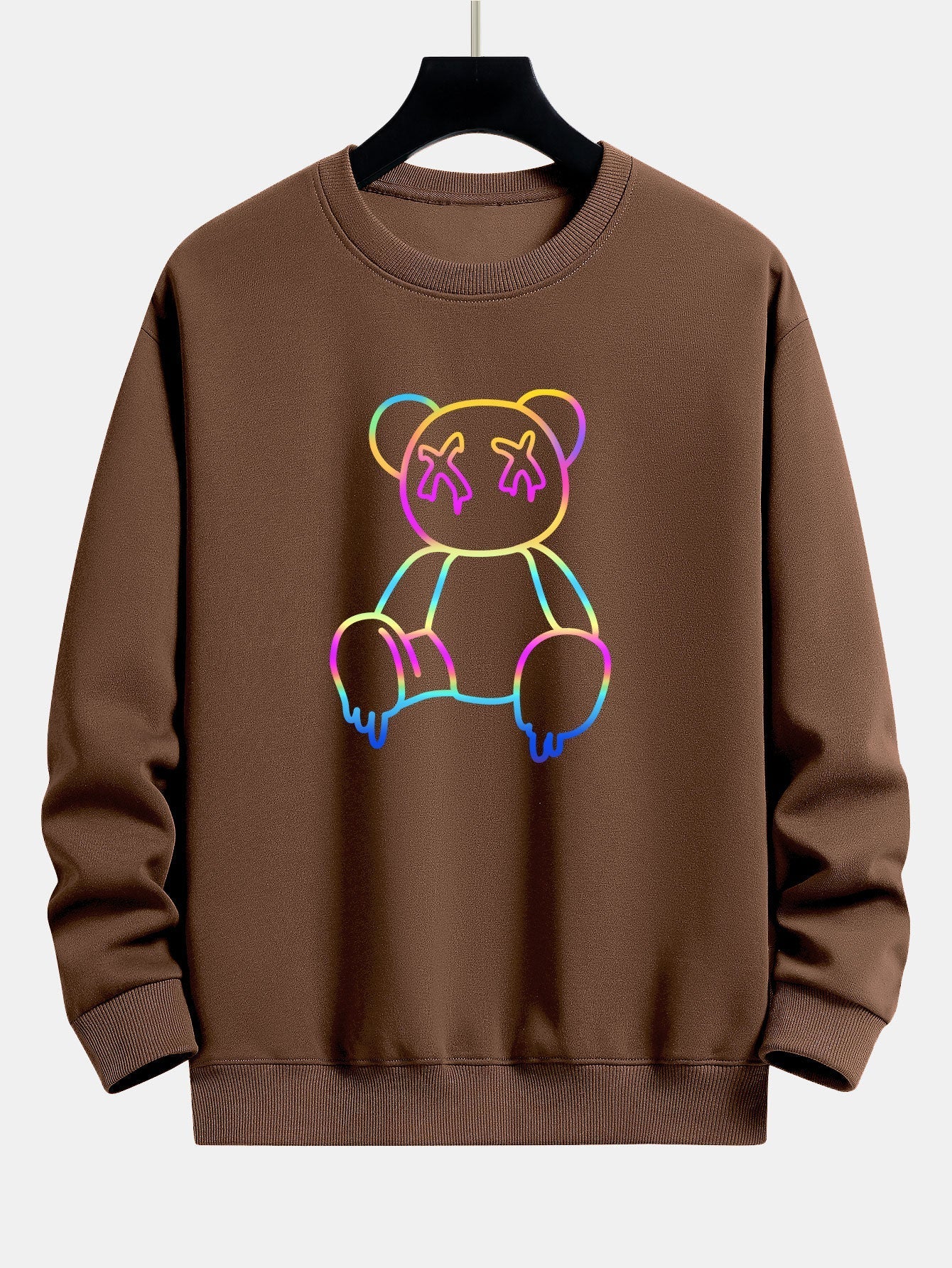 VARENO Sweatshirt mit Farbverlauf und Bärenmotiv