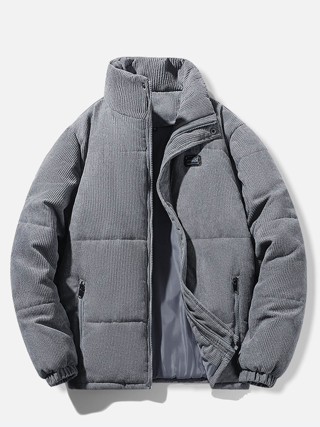 Winter Verdickt Solide Cord Puffer Gepolsterte