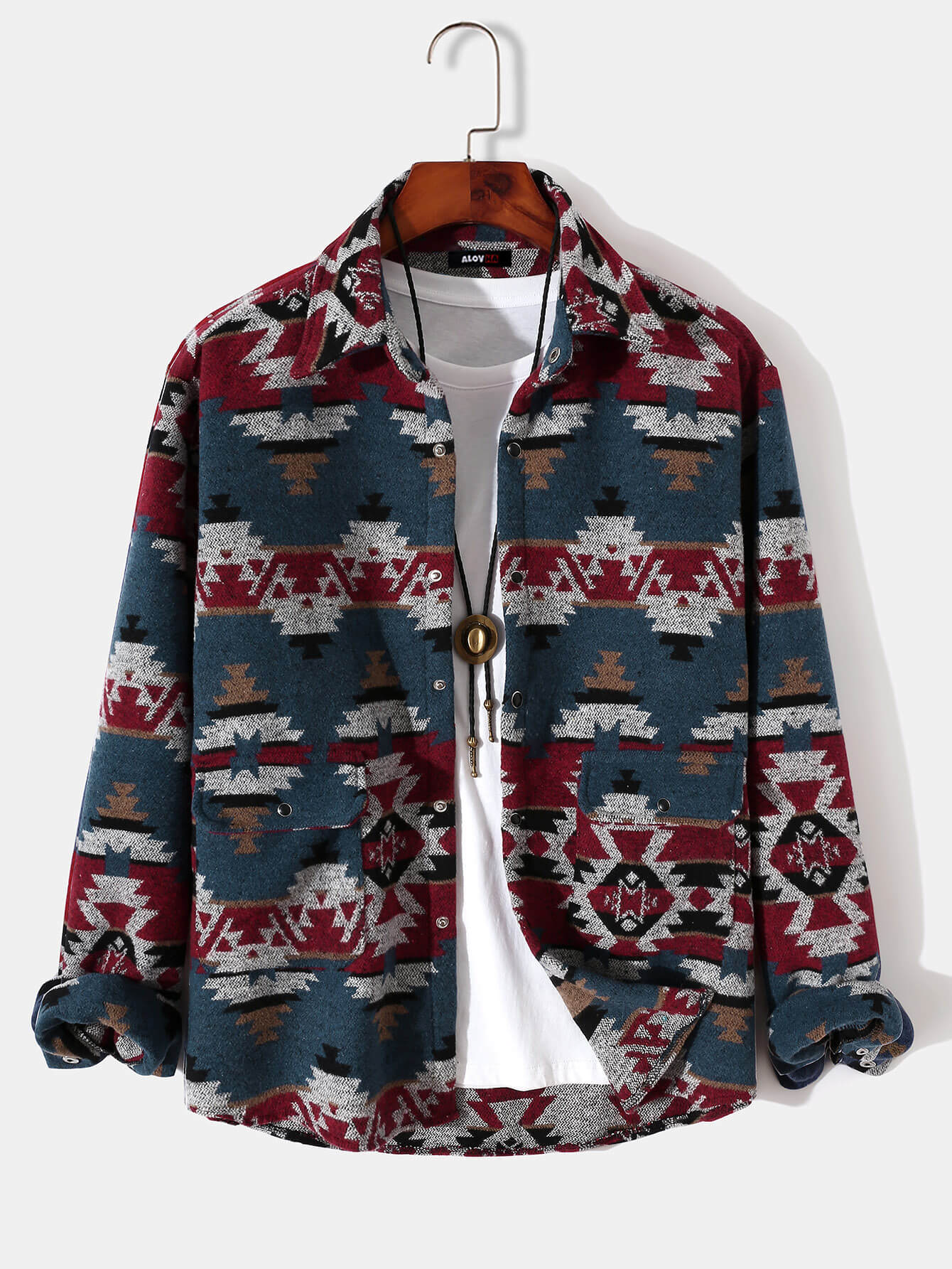 VARENO Blaue Hemdjacke