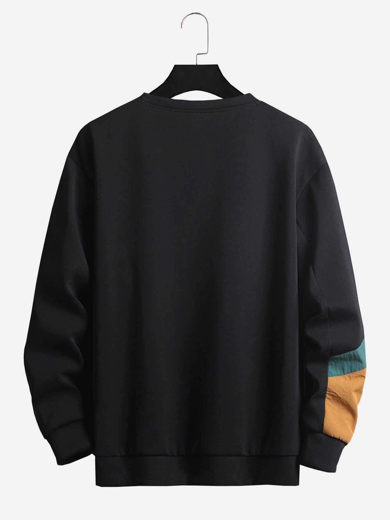 Herren-Sweatshirt aus Baumwolle mit Rundhalsausschnitt und Patchwork