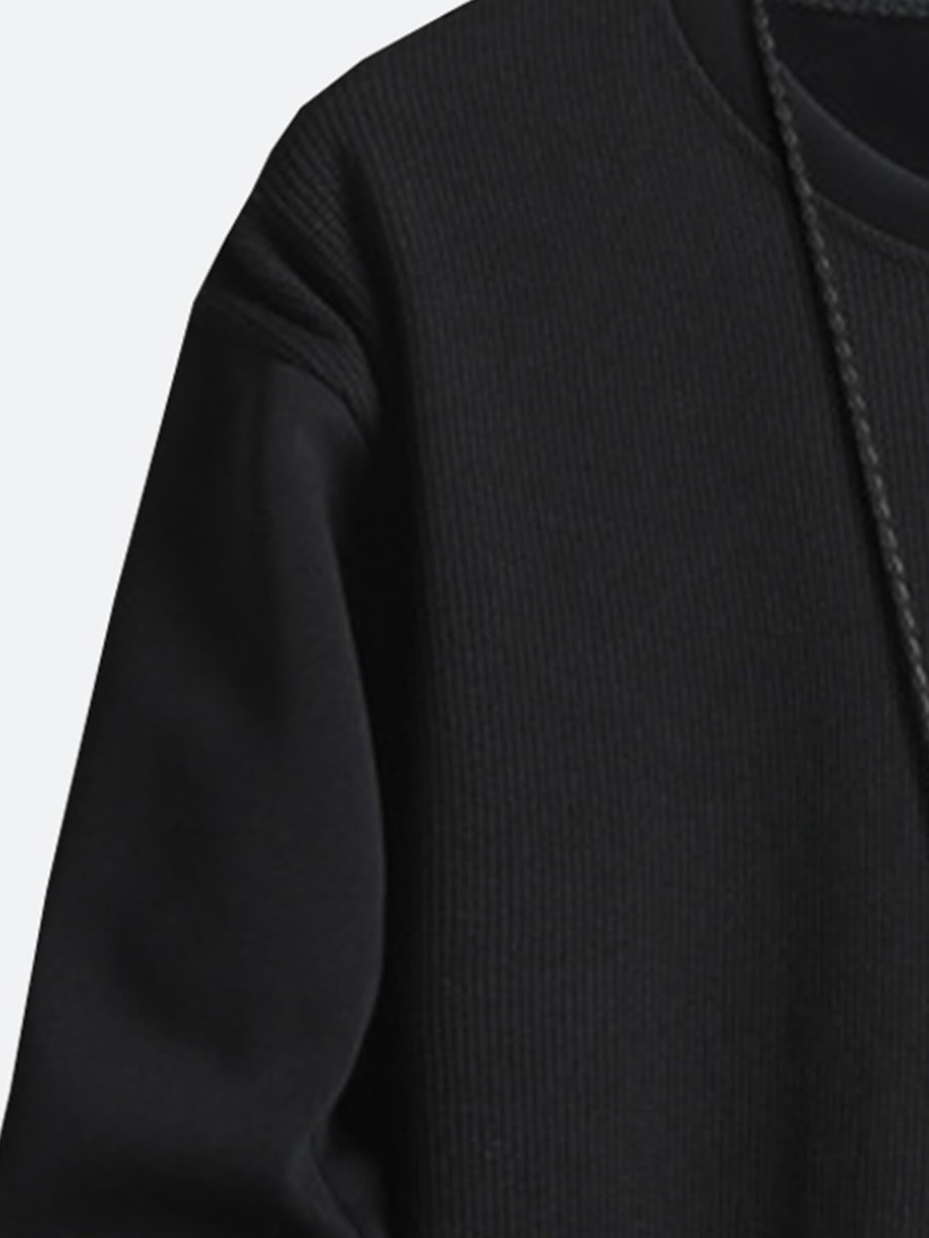 Herren-Sweatshirt aus Baumwolle mit Rundhalsausschnitt und Patchwork
