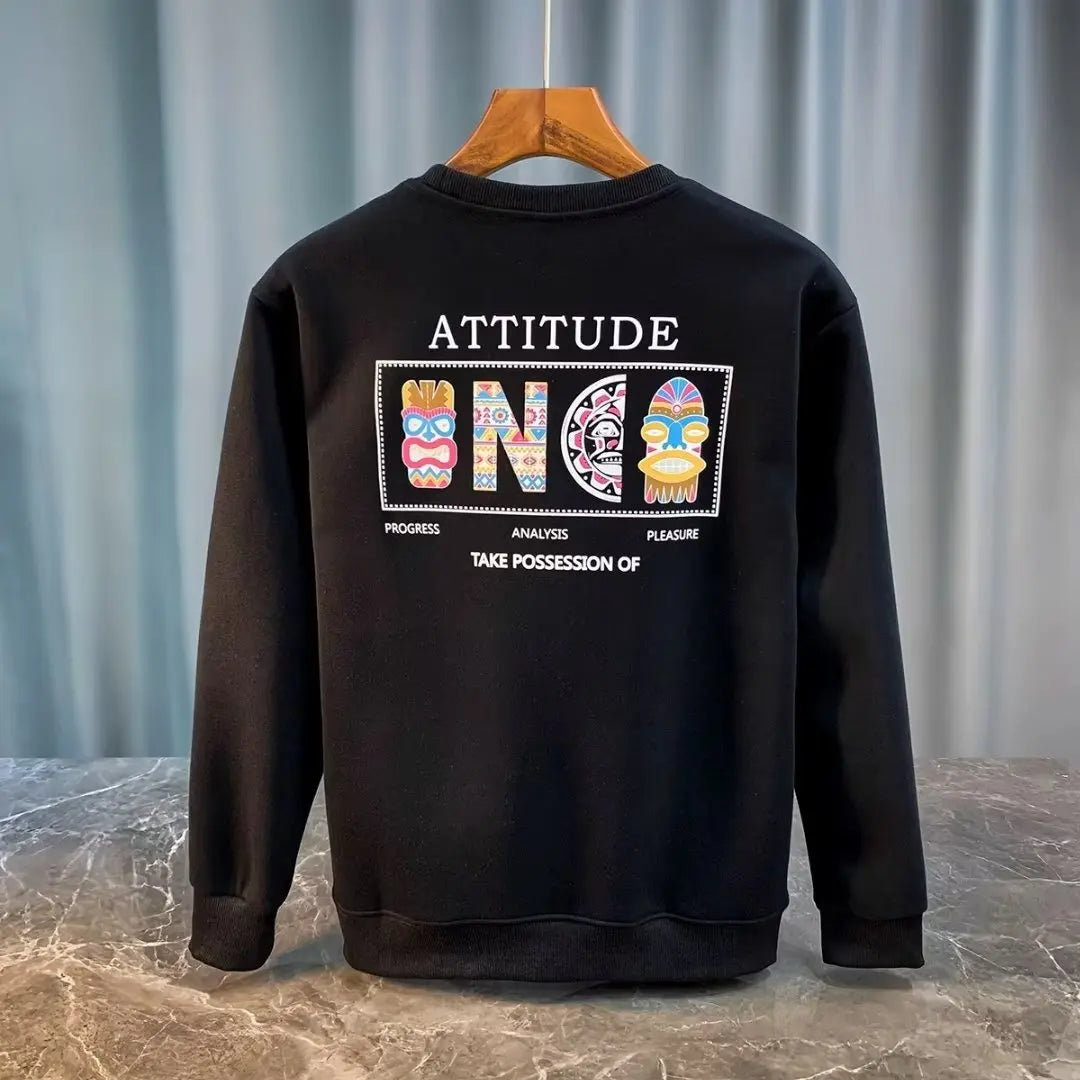 VARENO Vintage gemustertes Oversize-Sweatshirt