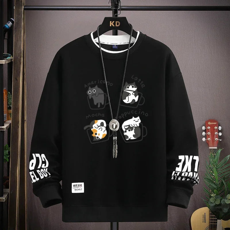 VARENO Sweatshirt mit Kaffeemuster