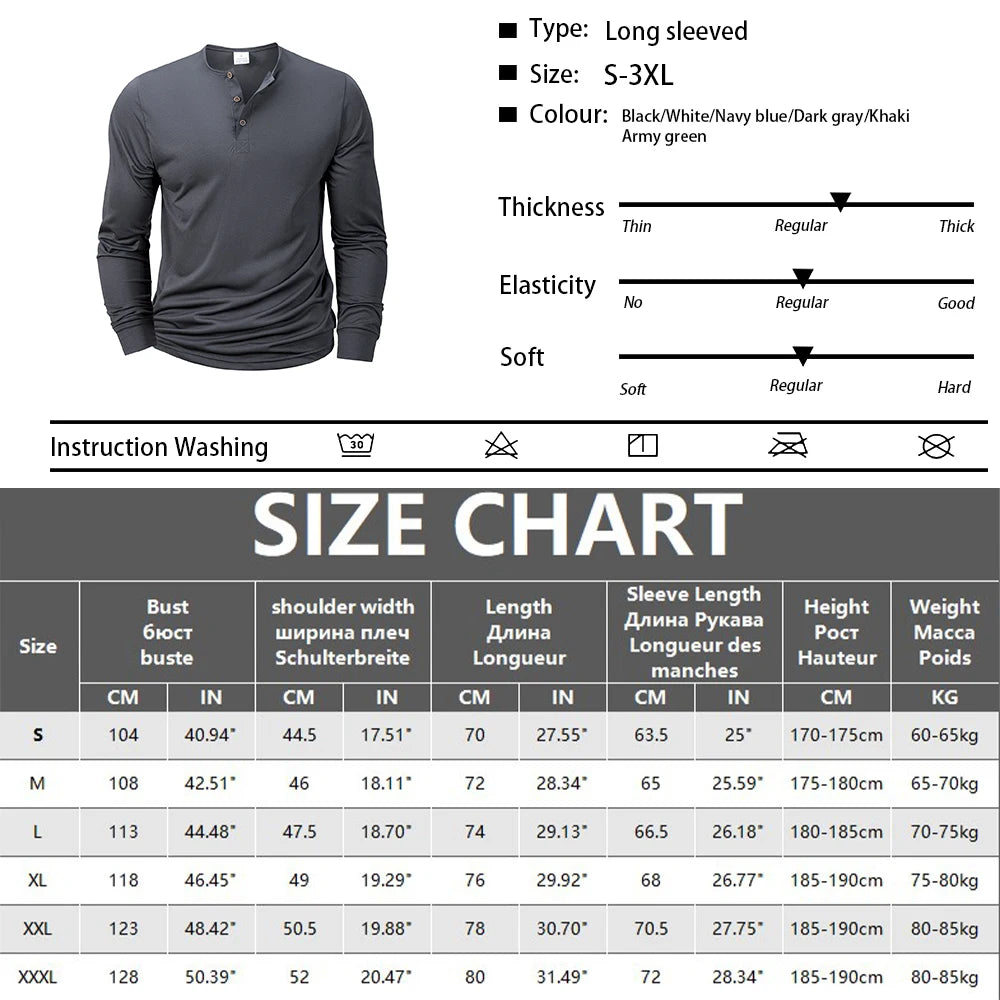 VARENO Langarm-Henley-T-Shirt