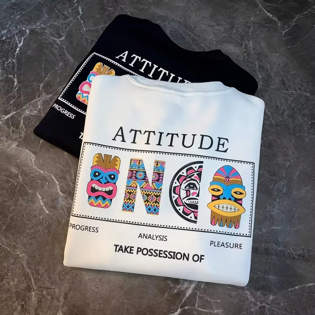 VARENO Vintage gemustertes Oversize-Sweatshirt
