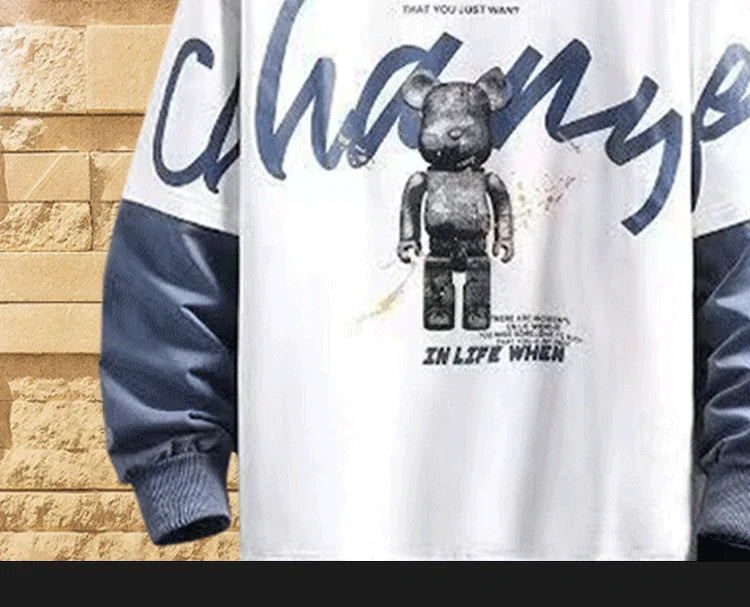 VARENO Sweatshirt mit Teddybär-Print