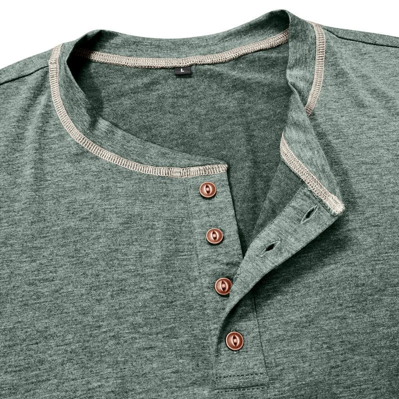 VARENO Langarm-T-Shirt mit Henley-Ausschnitt