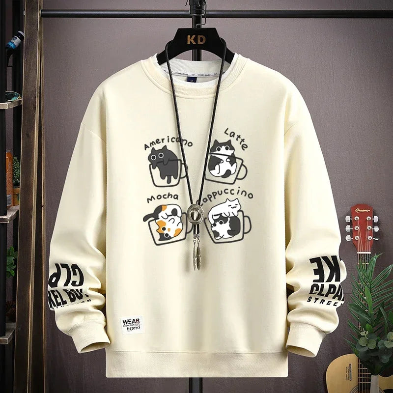 VARENO Sweatshirt mit Kaffeemuster