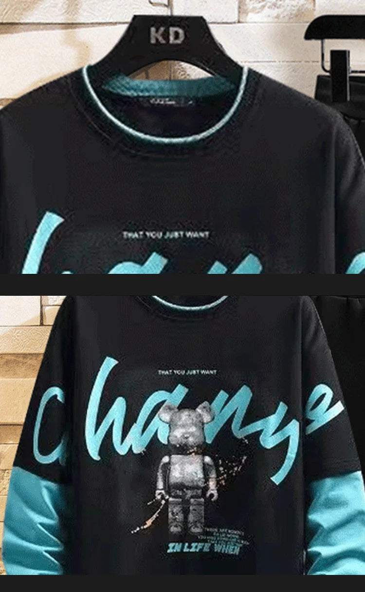 VARENO Sweatshirt mit Teddybär-Print