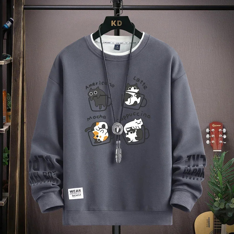 VARENO Sweatshirt mit Kaffeemuster