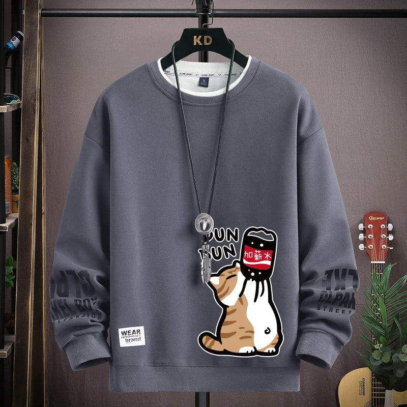 VARENO Oversize-Sweatshirt mit Katzenmuster