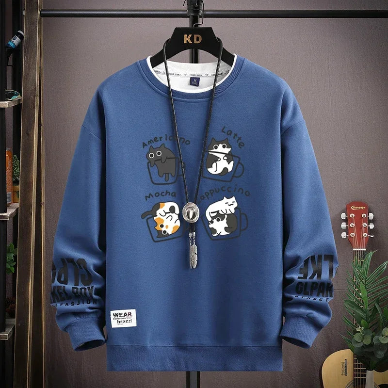 VARENO Sweatshirt mit Kaffeemuster