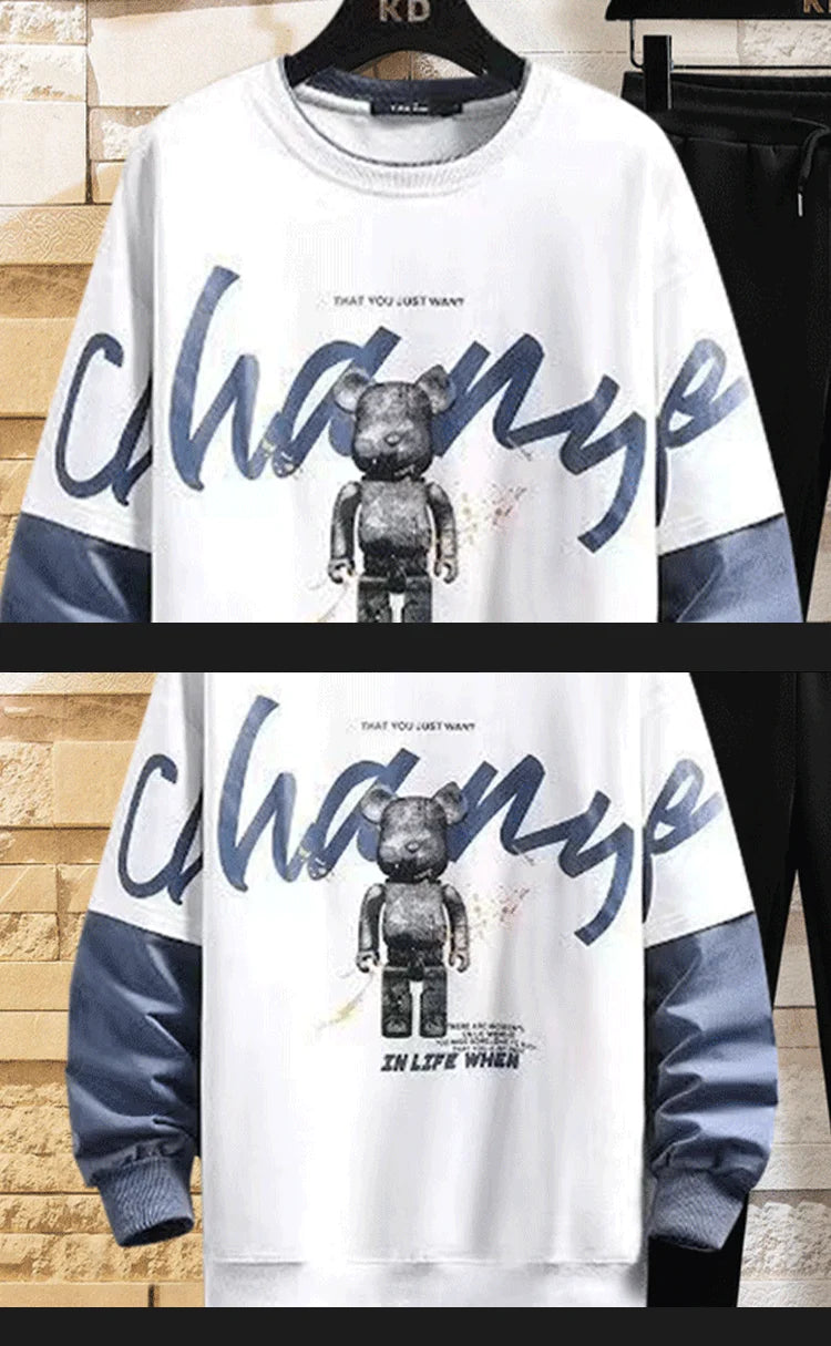 VARENO Sweatshirt mit Teddybär-Print