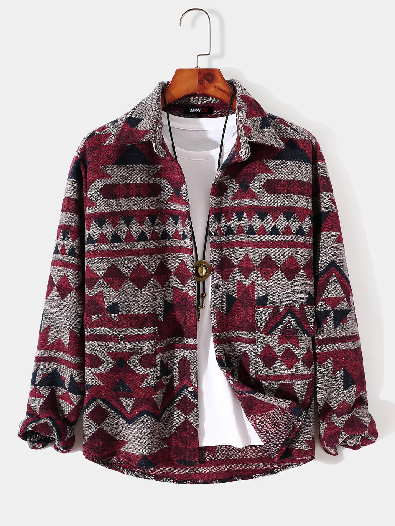 VARENO Burgunder Hemdjacke