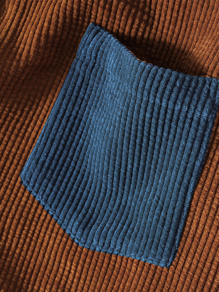 VARENO Cord-Patchworkhemd