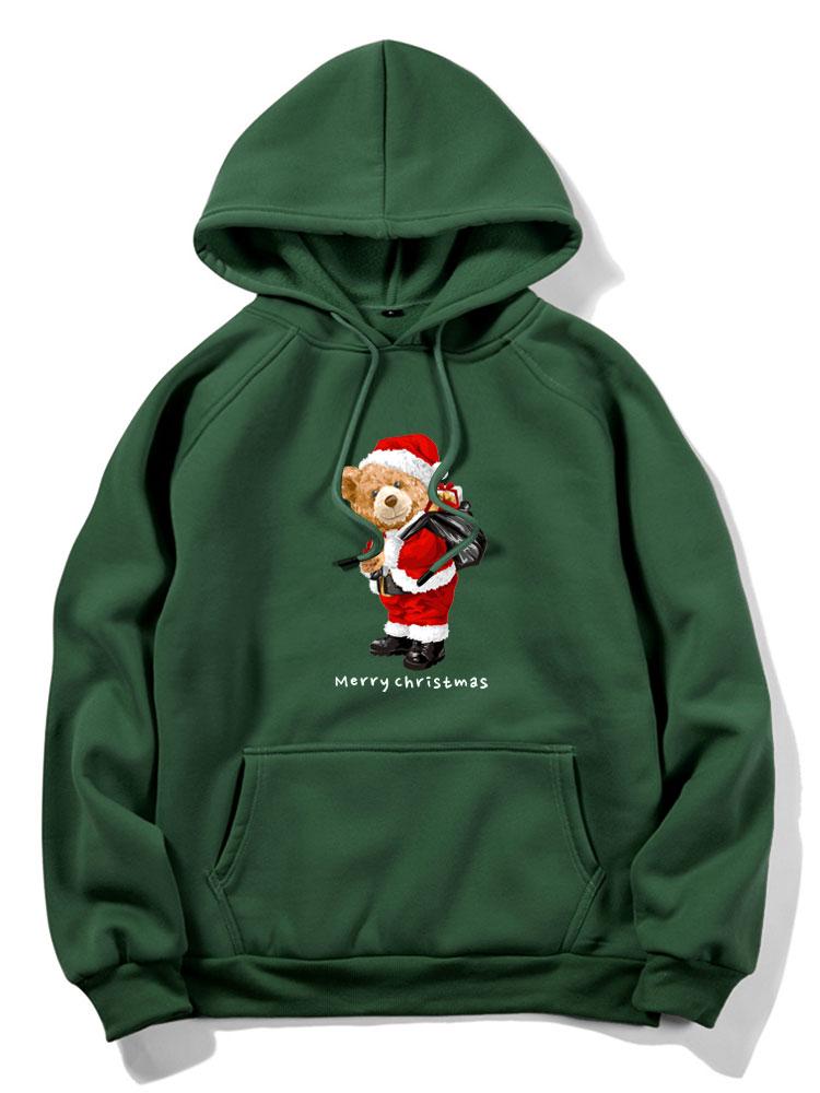 VARENO Kapuzenpullover mit Weihnachtsbär-Print