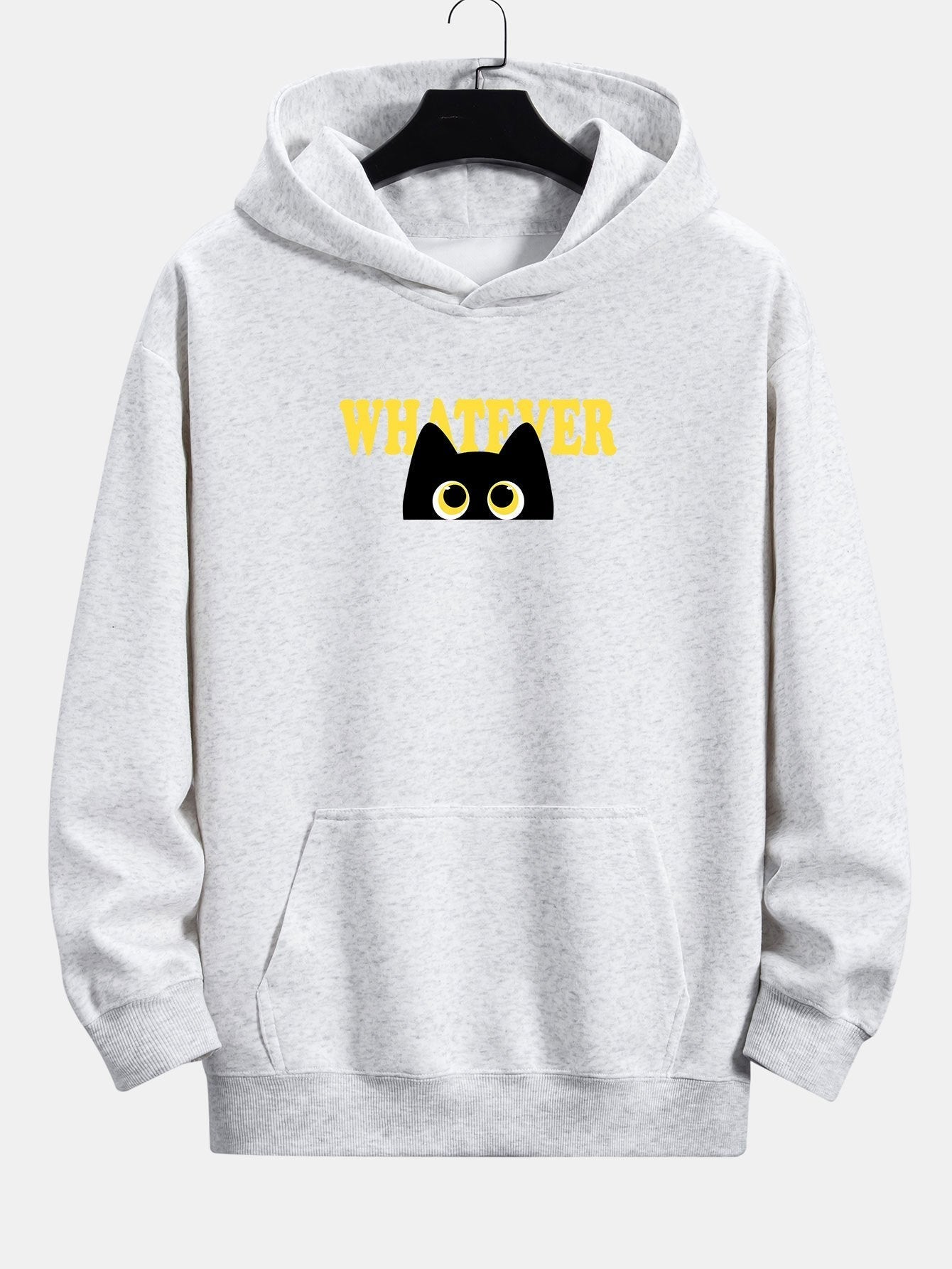 VARENO „Whatever“ Kapuzenpullover mit schwarzer Katze