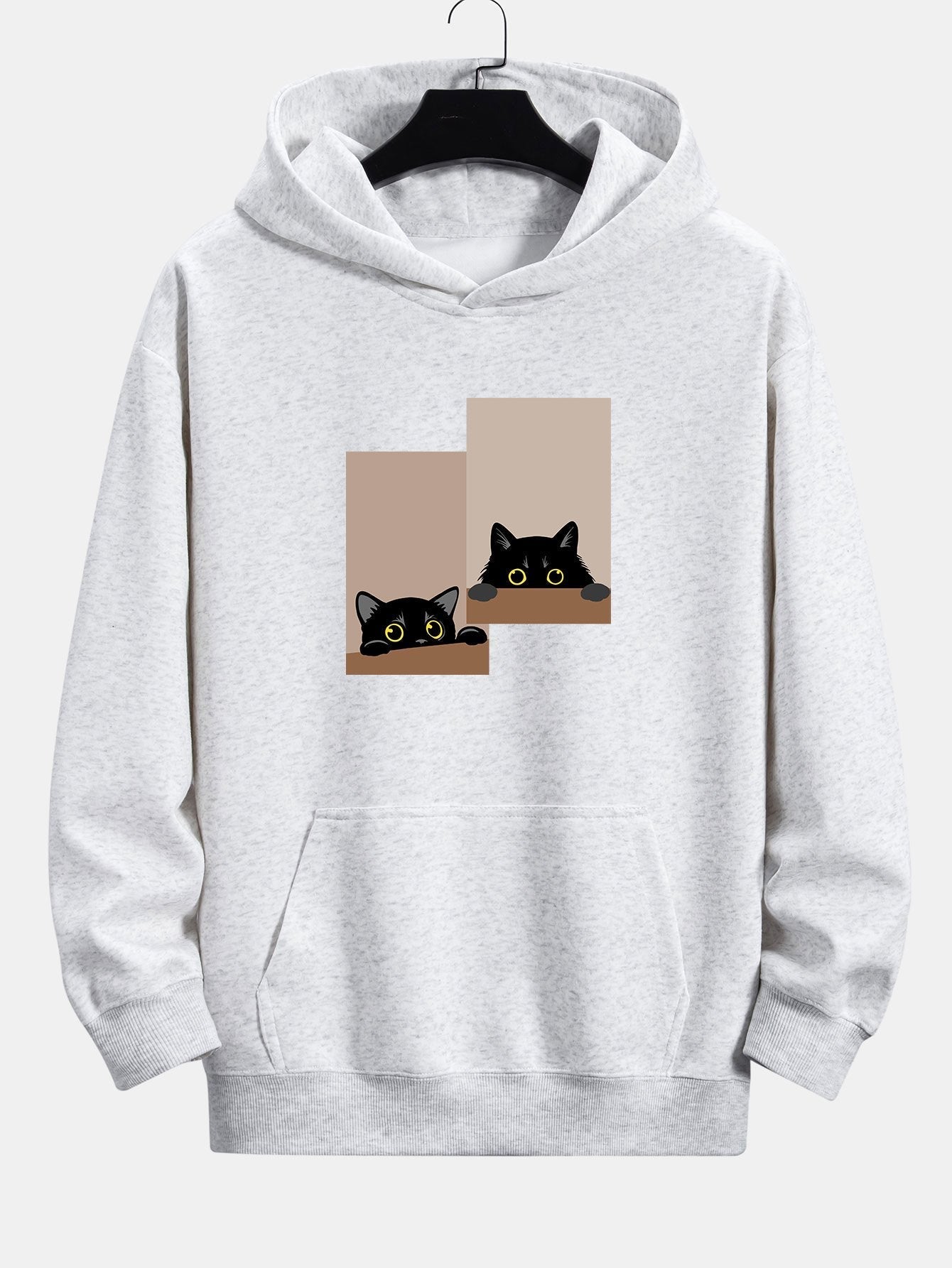VARENO Kapuzenpullover mit schwarzem Katzen-Starren