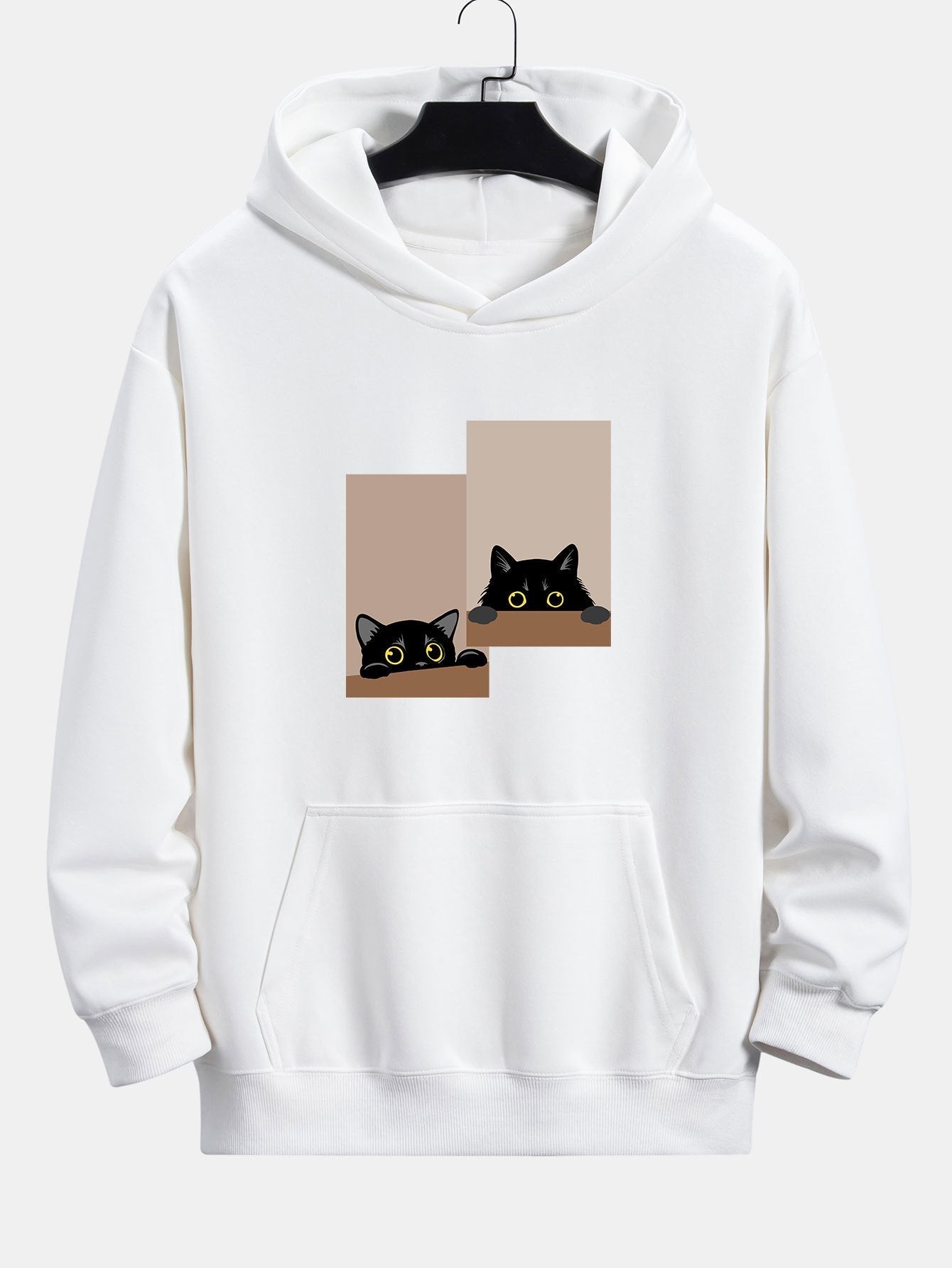 VARENO Kapuzenpullover mit schwarzem Katzen-Starren
