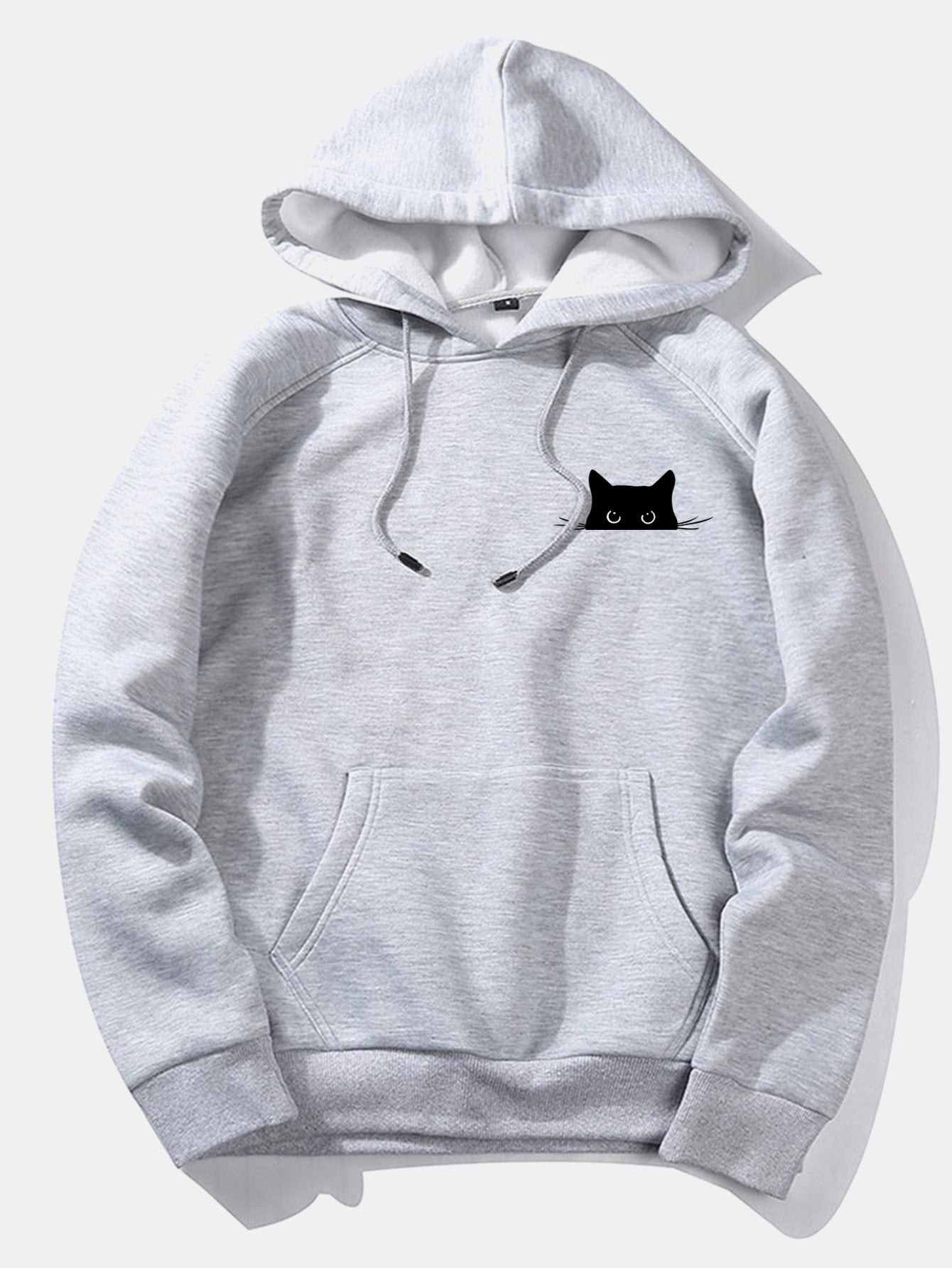 VARENO Kapuzenpullover mit schwarzem Katzen-Print