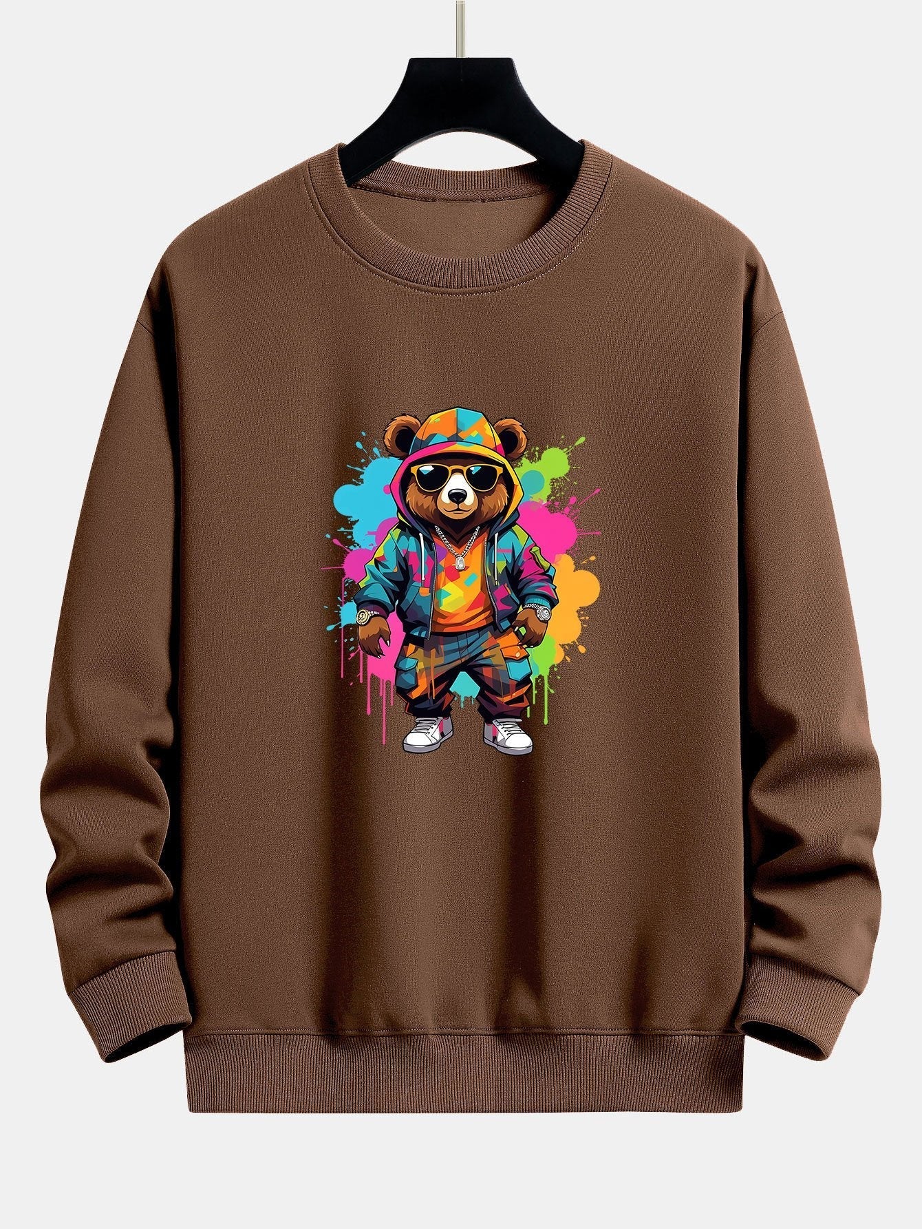 VARENO Sweatshirt mit Splash-Bear-Print