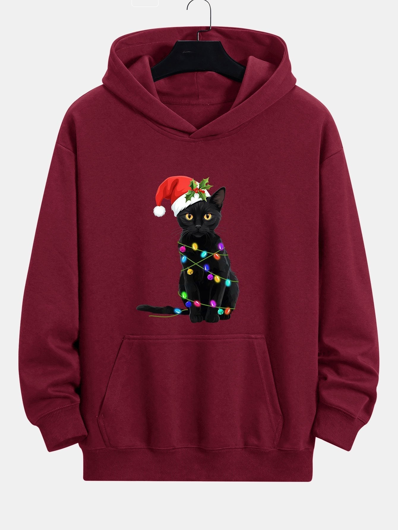 VARENO Weihnachtslichter-Katzen-Hoodie