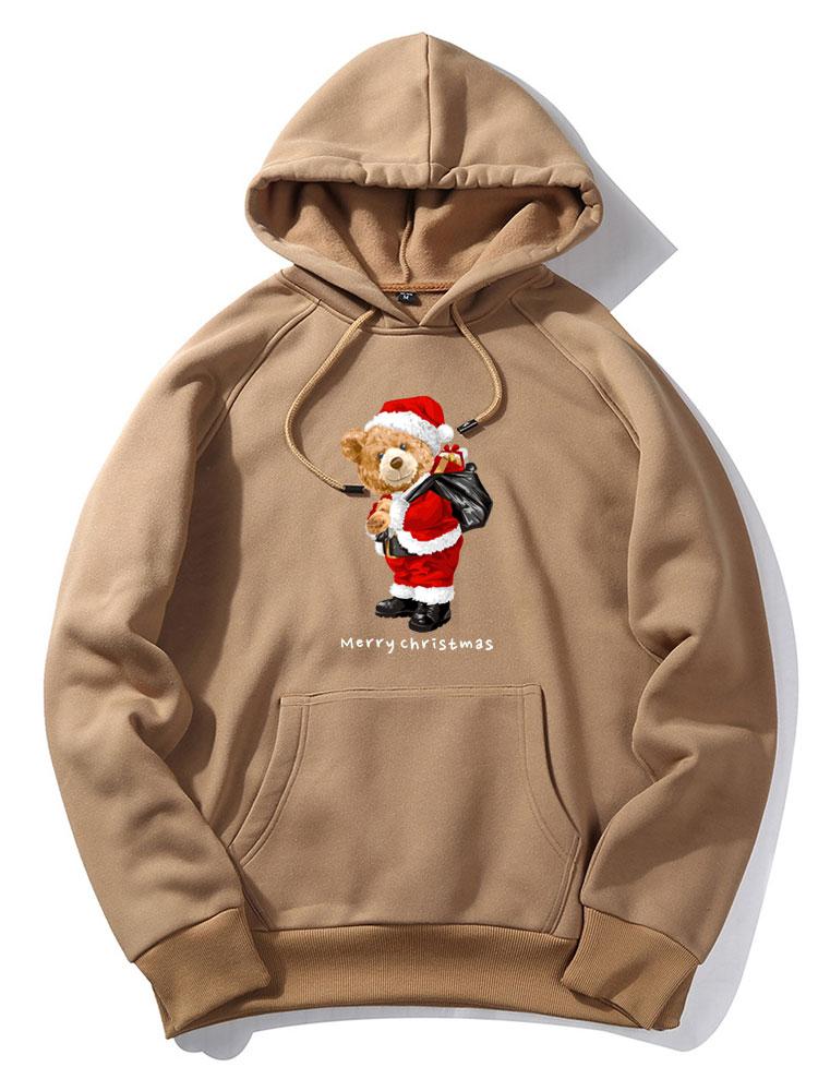 VARENO Kapuzenpullover mit Weihnachtsbär-Print