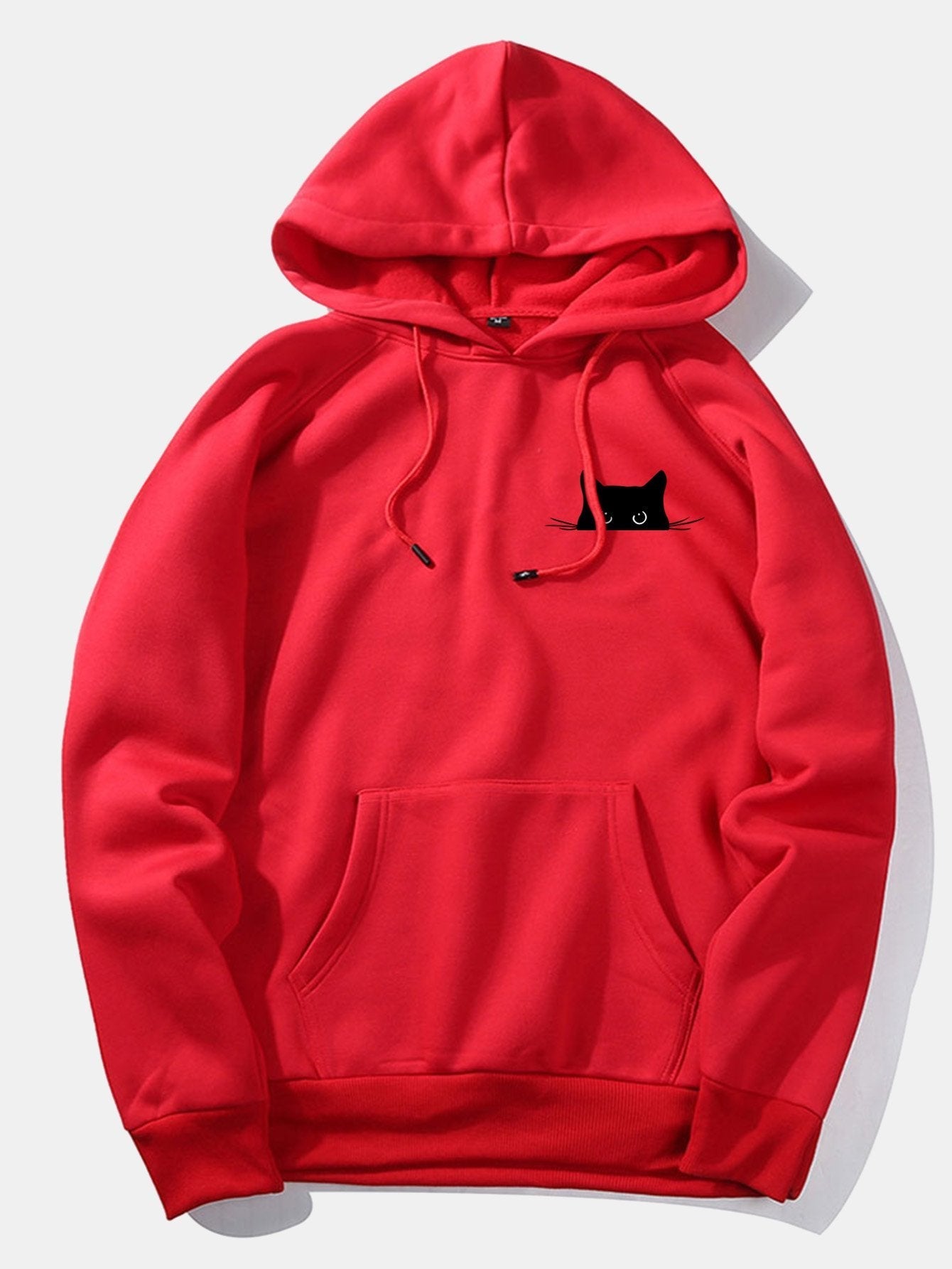 VARENO Kapuzenpullover mit schwarzem Katzen-Print