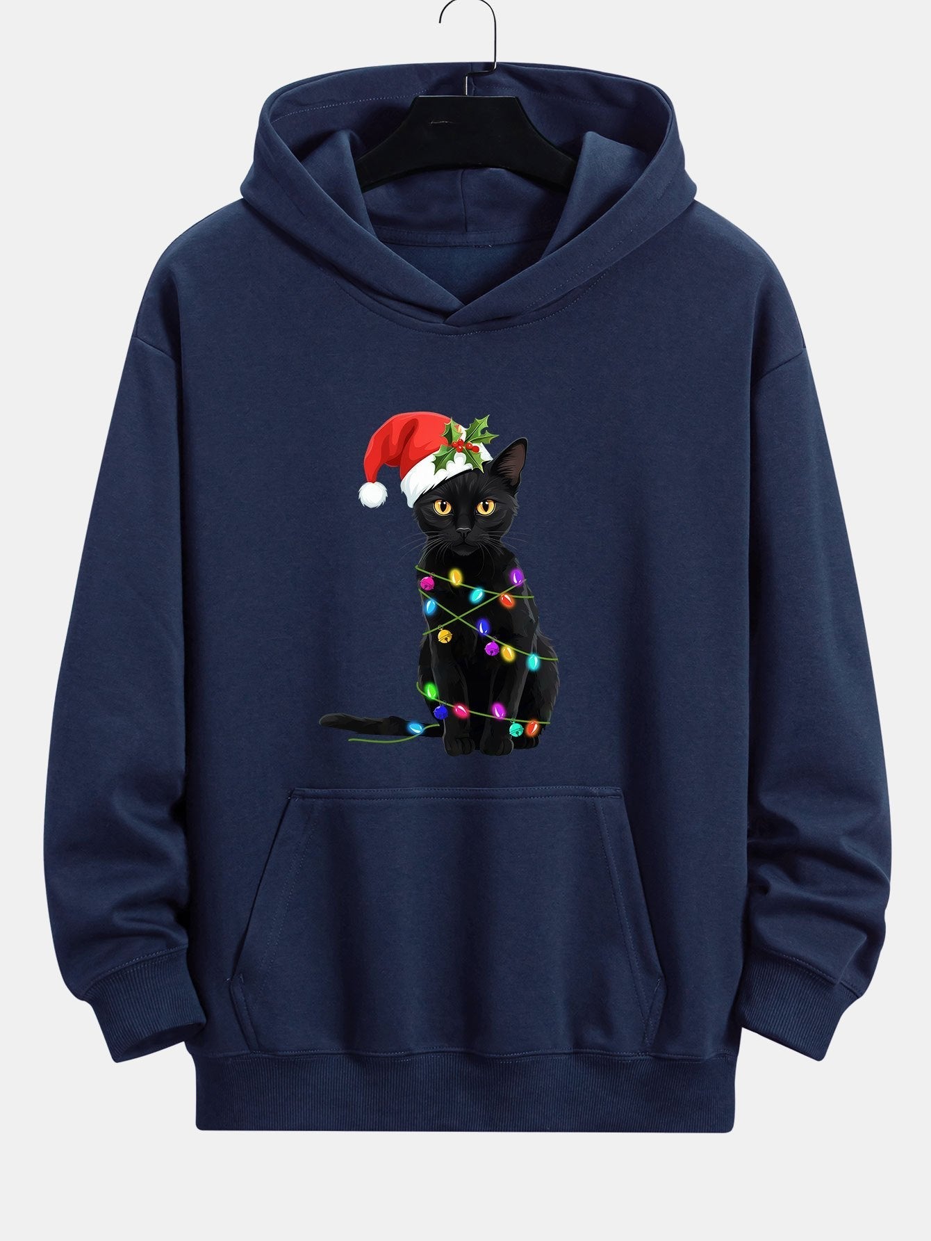 VARENO Weihnachtslichter-Katzen-Hoodie