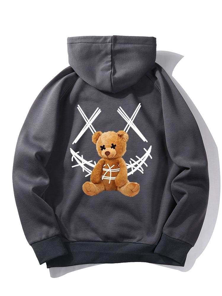 VARENO Smiley-Bär-Kapuzenpullover