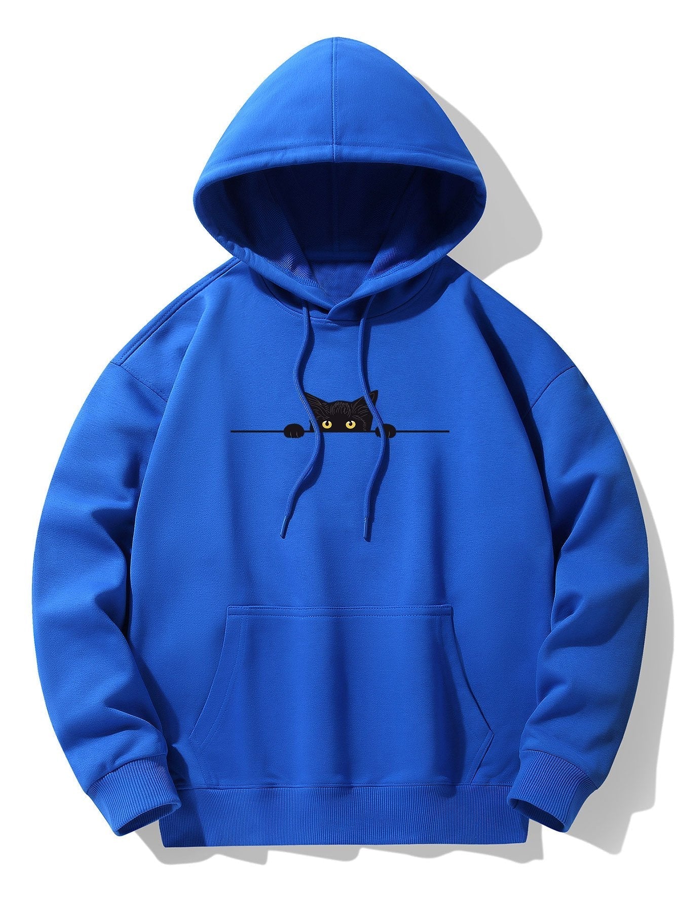 VARENO Kapuzenpullover mit Katzenmotiv, Schwarz