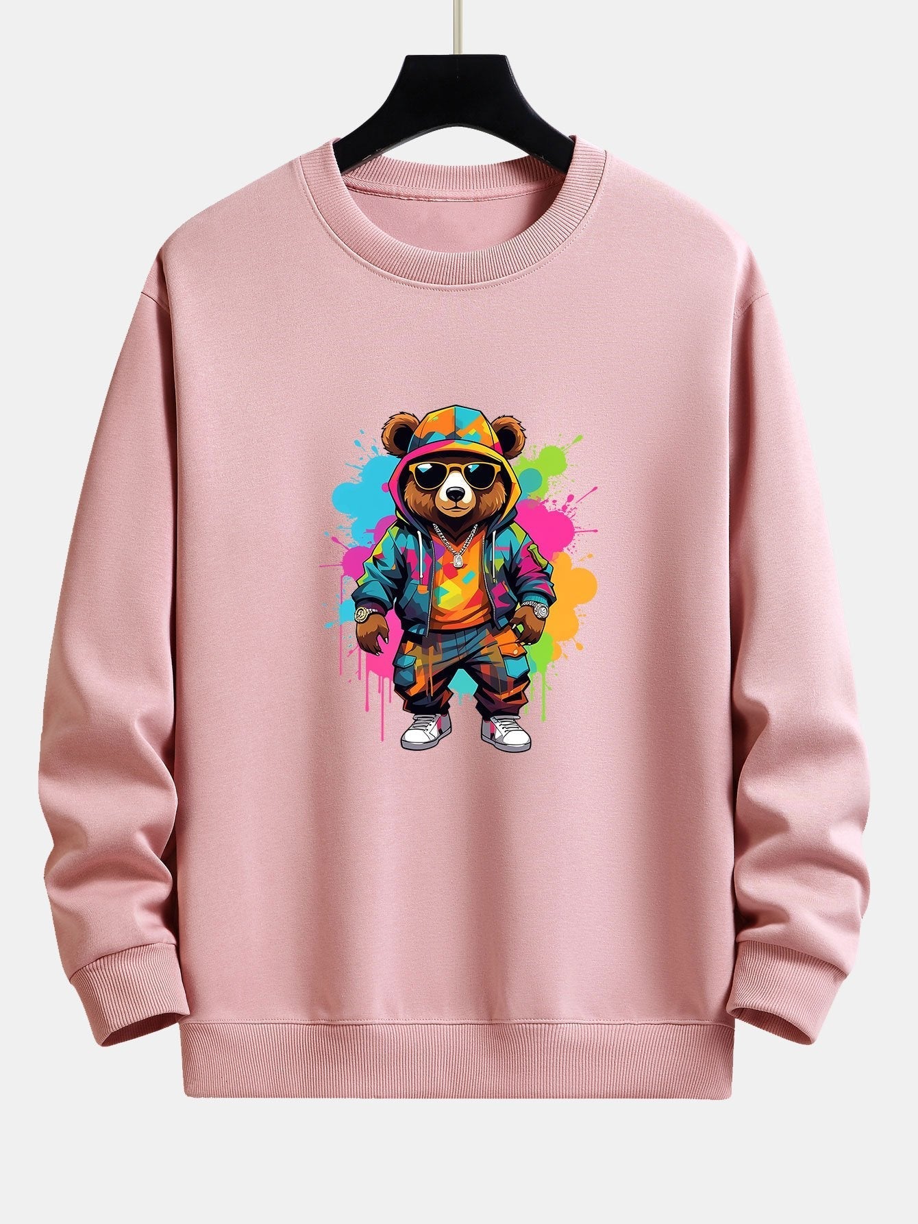 VARENO Sweatshirt mit Splash-Bear-Print