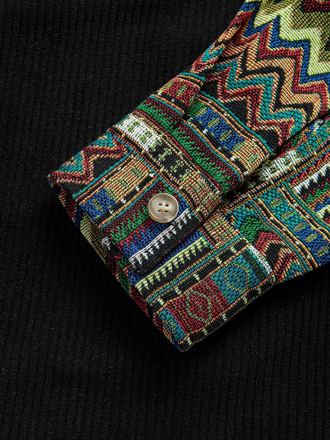 VARENO Hemdjacke mit ethnischem geometrischem Muster