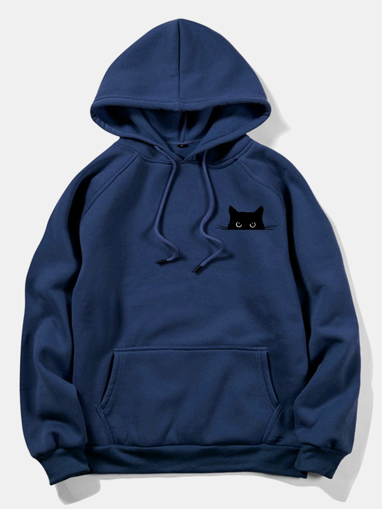 VARENO Kapuzenpullover mit schwarzem Katzen-Print