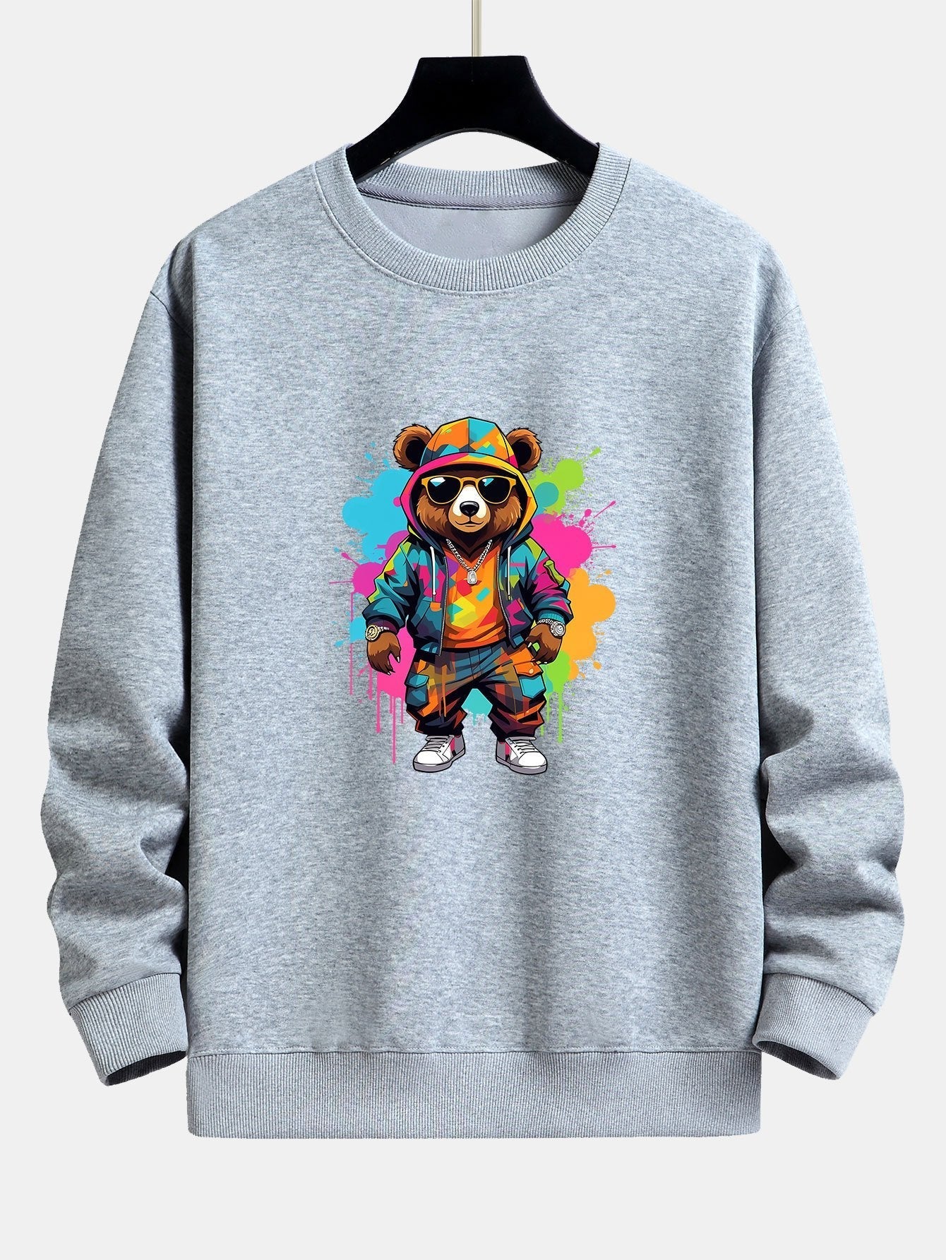 VARENO Sweatshirt mit Splash-Bear-Print