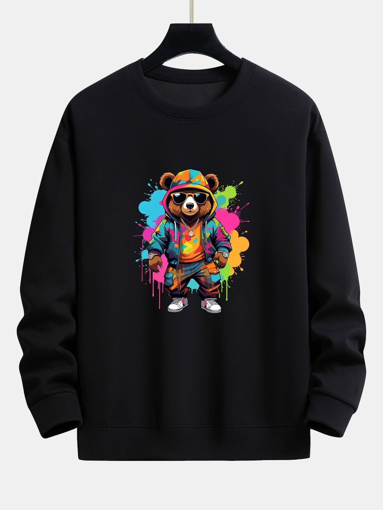VARENO Sweatshirt mit Splash-Bear-Print