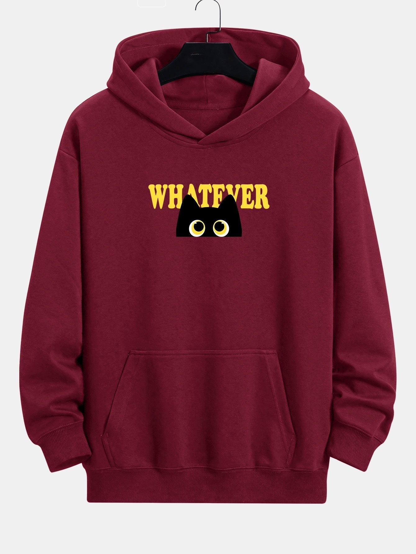 VARENO „Whatever“ Kapuzenpullover mit schwarzer Katze